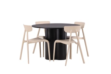 Olivia Matgrupp 110 cm Rund med 4 Ursholmen Stolar - Beige - Möbler - Bord & matgrupp - Matgrupp
