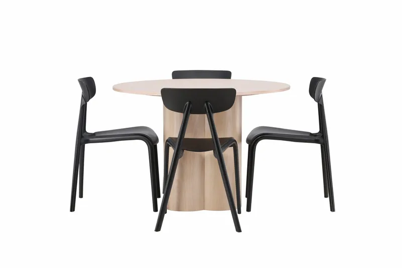 Olivia Matgrupp 110 cm Rund med 4 Ursholmen stolar - Whitewash - Möbler - Bord & matgrupp - Matgrupp