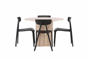 Olivia Matgrupp 110 cm Rund med 4 Ursholmen stolar - Whitewash - Möbler - Bord & matgrupp - Matgrupp