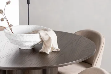 Olivia Matgrupp 110 cm Rund med 4 Velvet stolar - Beige - Möbler - Bord & matgrupp - Matgrupp