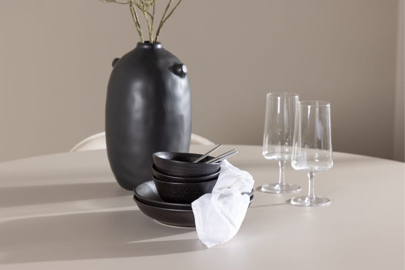 Olivia Matgrupp 110 cm Rund med 4 Velvet stolar - Beige/Beige - Möbler - Bord & matgrupp - Matgrupp