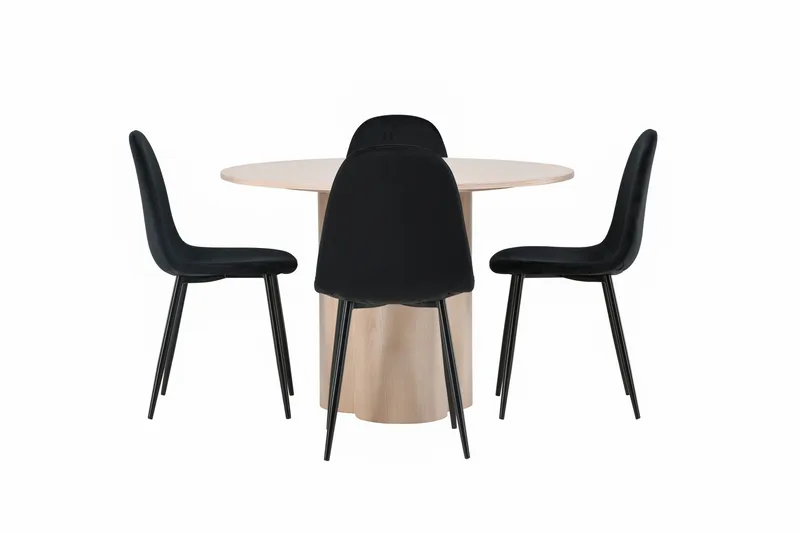 Olivia Matgrupp 110 cm Rund med 4 Polar stolar, Whitewash