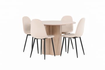 Olivia Matgrupp 110 cm Rund med 4 Polar stolar - Whitewash - Möbler - Bord & matgrupp - Matgrupp