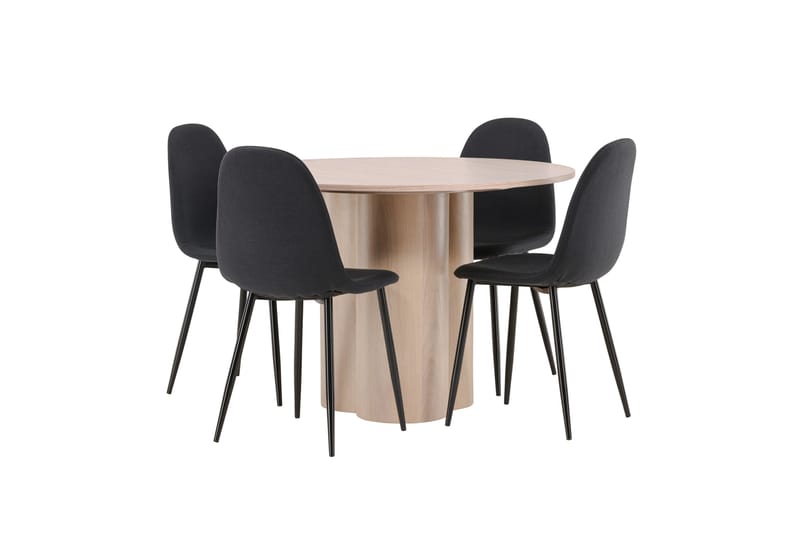 Olivia Matgrupp 110 cm Rund med 4 Polar stolar - Whitewash - Möbler - Bord & matgrupp - Matgrupp