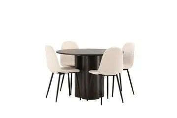 Olivia Matgrupp 110 cm Rund med 4 Polar stolar - Beige - Möbler - Bord & matgrupp - Matgrupp