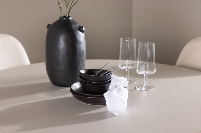 Olivia Matgrupp 110 cm Rund med 4 Polar stolar - Beige/Beige - Möbler - Bord & matgrupp - Matgrupp