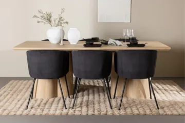 Olivia Matgrupp 210 cm Rektangulär med 6 Berit stolar - Whitewash/Svart - Möbler - Bord & matgrupp - Matgrupp