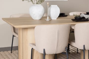 Olivia Matgrupp 210 cm Rektangulär med 6 Modesto stolar - Whitewash/Beige - Möbler - Bord & matgrupp - Matgrupp