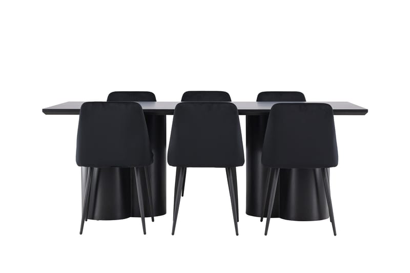 Olivia Matgrupp 210 cm Rektangulär med 6 Night stolar - Möbler - Bord & matgrupp - Matgrupp