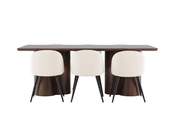 Olivia Matgrupp 210 cm Rektangulär med 6 Velvet stolar - Möbler - Bord & matgrupp - Matgrupp