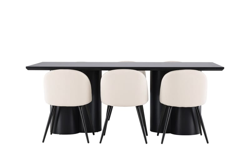 Olivia Matgrupp 210 cm Rektangulär med 6 Velvet stolar - Möbler - Bord & matgrupp - Matgrupp