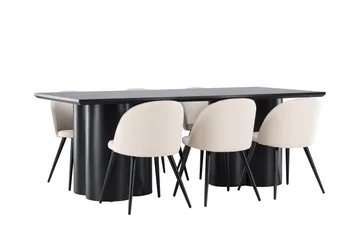 Olivia Matgrupp 210 cm Rektangulär med 6 Velvet stolar - Möbler - Bord & matgrupp - Matgrupp