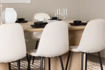 Olivia Matgrupp 210 cm Rektangulär med 6 Polar stolar - Whitewash/Beige - Möbler - Bord & matgrupp - Matgrupp