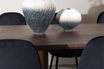 Olivia Matgrupp 210 cm Rektangulär med 6 Polar stolar - Mocca/Svart - Möbler - Bord & matgrupp - Matgrupp