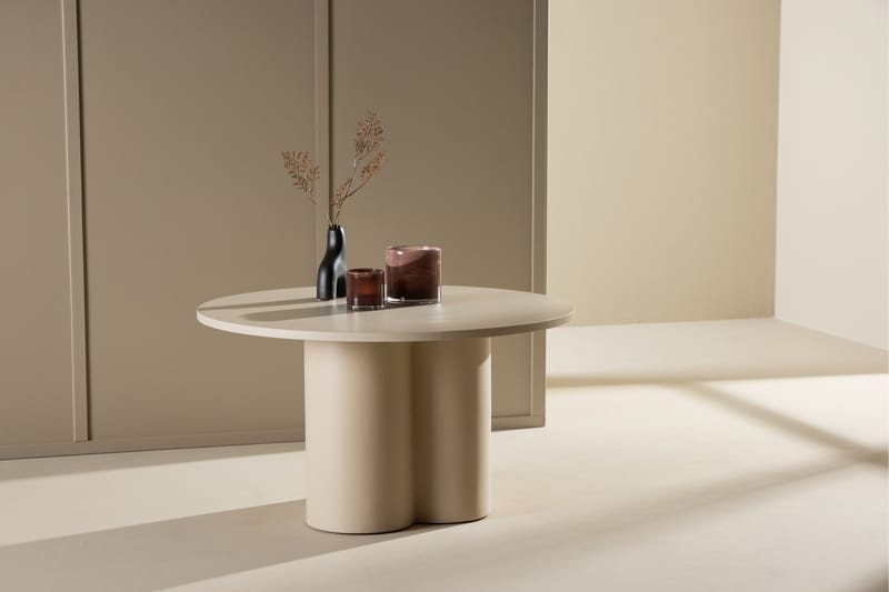 Olivia Soffbord 80 cm Runt i Målat Trä - Beige - Möbler - Bord & matgrupp - Soffbord