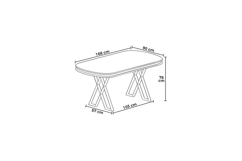 Omin Matbord 168 cm Oval - Svart Marmor/Guld - Möbler - Bord & matgrupp - Matbord & köksbord