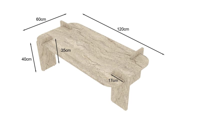 Osmiric Soffbord 120 cm Rektangulär - Travertin - Möbler - Bord & matgrupp - Soffbord