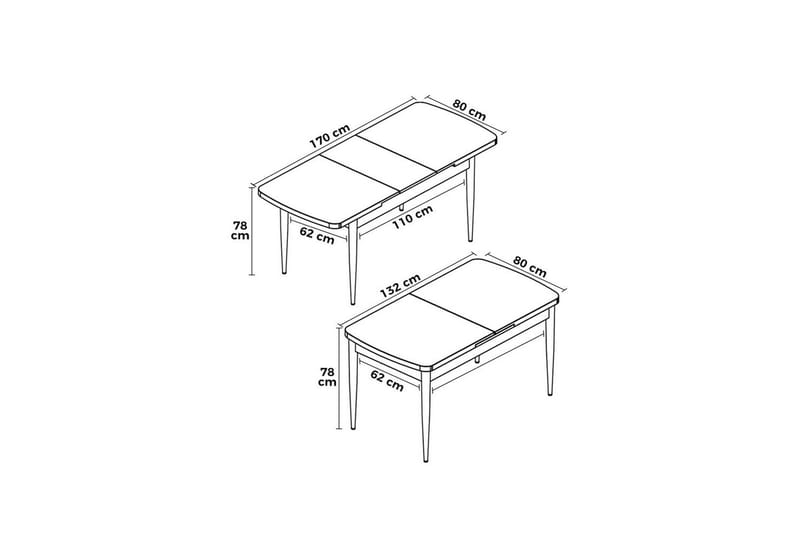 Ostwerwal Matbord 132 cm Rektangulär - Vit Marmor/Vit - Möbler - Bord & matgrupp - Matbord & köksbord