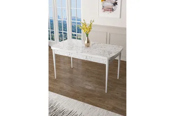 Ostwerwal Matbord 132 cm Rektangulär - Vit Marmor/Vit - Möbler - Bord & matgrupp - Matbord & köksbord