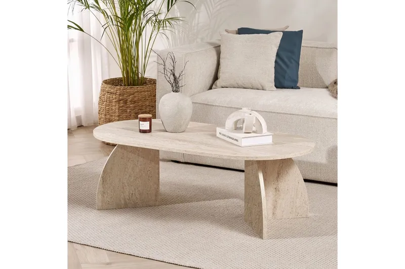 Osyra Soffbord 120 cm - Travertine - Möbler - Bord & matgrupp - Soffbord