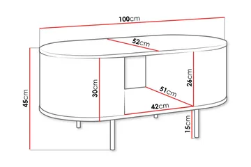 Pantego Soffbord 100x52 cm - Brun - Möbler - Bord & matgrupp - Soffbord