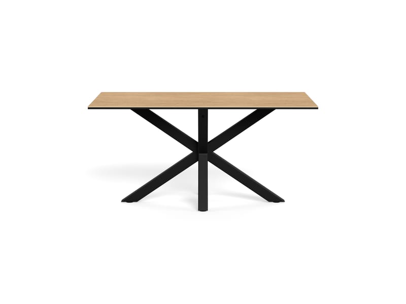 Parkins Rektangulärt Matbord 160 cm i Glas med Keramikskiva, Ek- och Metallutseende - Svart - Möbler - Bord & matgrupp - Matbord & köksbord