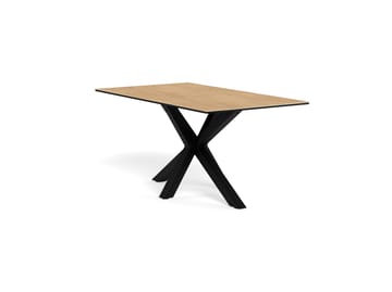 Parkins Rektangulärt Matbord 160 cm i Glas med Keramikskiva, Ek- och Metallutseende - Svart - Möbler - Bord & matgrupp - Matbord & köksbord
