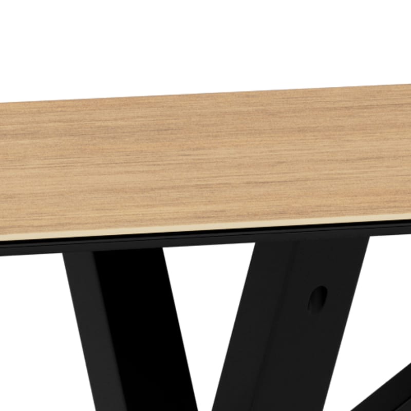 Parkins Rektangulärt Matbord 160 cm i Glas med Keramikskiva, Ek- och Metallutseende - Svart - Möbler - Bord & matgrupp - Matbord & köksbord