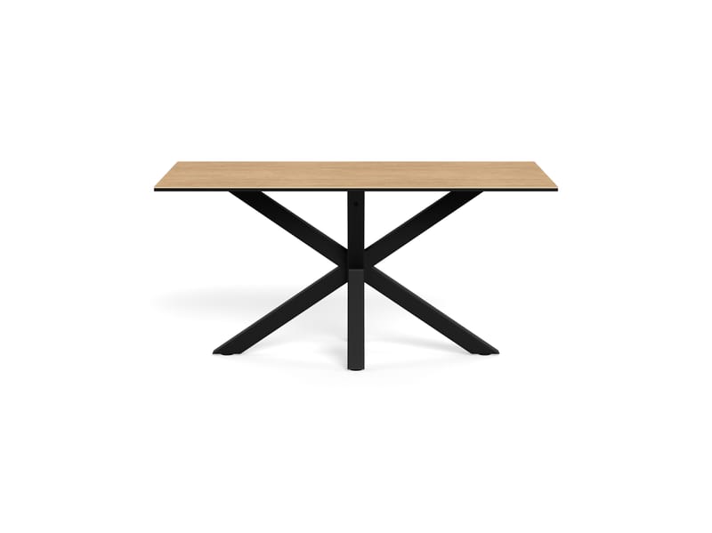 Parkins Rektangulärt Matbord 160 cm i Glas med Keramikskiva, Ek- och Metallutseende - Svart - Möbler - Bord & matgrupp - Matbord & köksbord