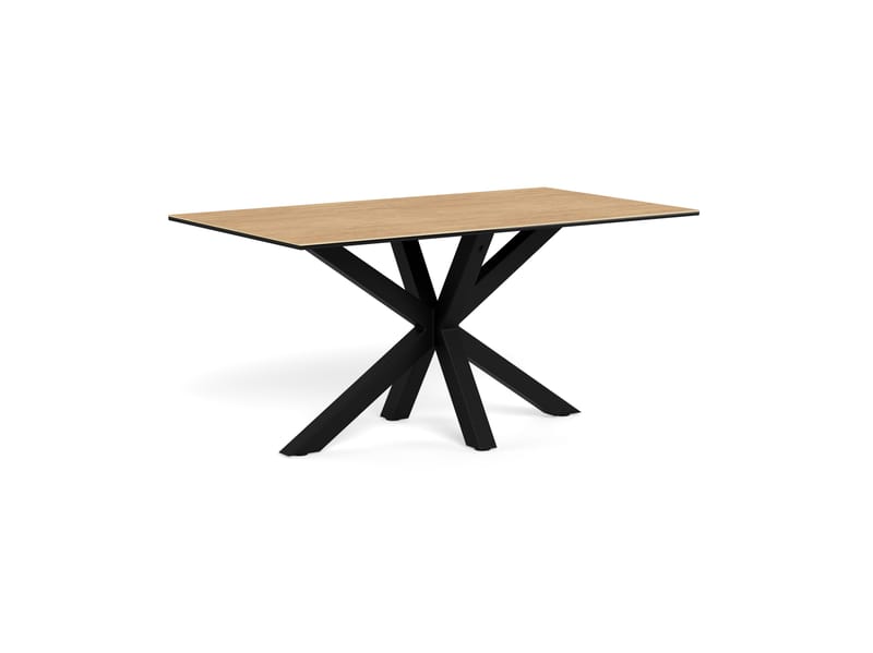 Parkins Rektangulärt Matbord 160 cm i Glas med Keramikskiva, Ek- och Metallutseende - Svart - Möbler - Bord & matgrupp - Matbord & köksbord