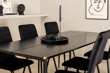 Pelle Matgrupp 190 cm Rektangulär med 6 Windu stolar - Svart - Möbler - Bord & matgrupp - Matgrupp