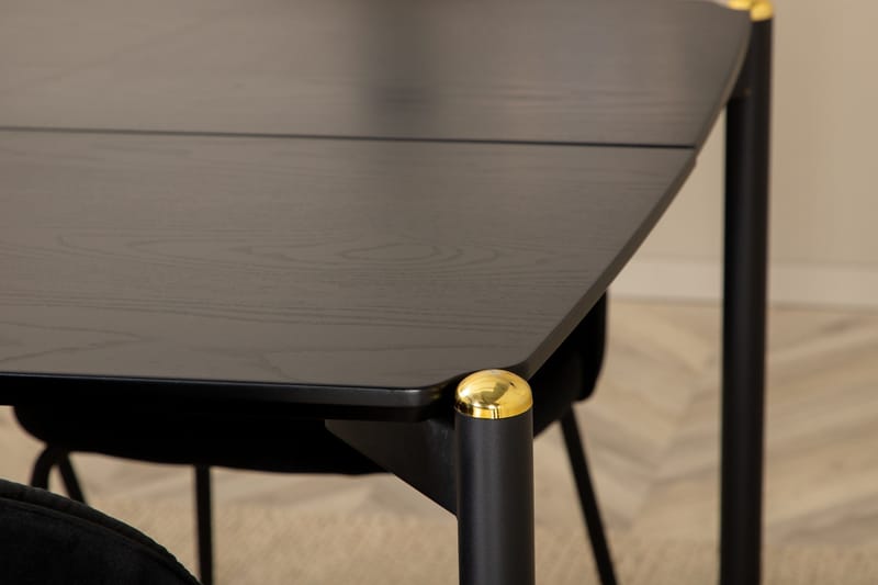 Pelle Matgrupp 190 cm Rektangulär med 6 Wrinkles stolar - Svart - Möbler - Bord & matgrupp - Matgrupp