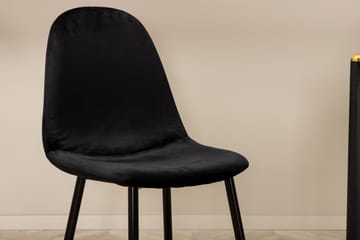 Pelle Matgrupp 190 cm Rektangulär med 6 Polar stolar - Svart - Möbler - Bord & matgrupp - Matgrupp