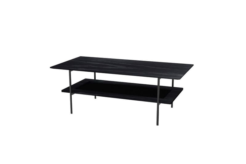 Pensacola 110 cm Rektangulärt Soffbord med Hylla i Målat Trä, Svart
