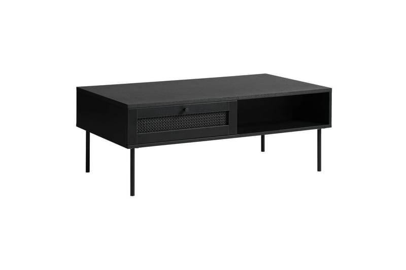 Pensacola 110 cm Rektangulärt Soffbord med Lådor i Målat Trä - Svart - Möbler - Bord & matgrupp - Soffbord