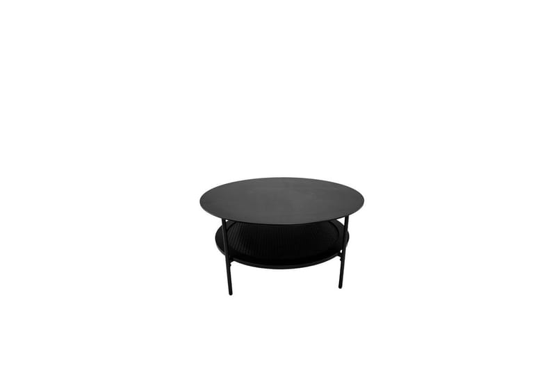 Pensacola 80 cm Runt Soffbord med Hylla i Metall, Svart
