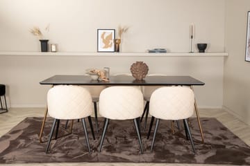 Petra Matbord 190 cm med 6 Velvet Stitches Matstol - Möbler - Bord & matgrupp - Matgrupp