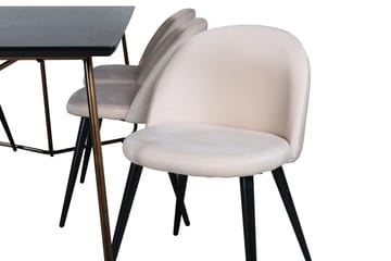 Petra Matbord 190 cm med 6 Velvet Stitches Matstol - Möbler - Bord & matgrupp - Matgrupp