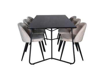 Petra Matbord 190 cm med 6 Velvet Stitches Matstol - Möbler - Bord & matgrupp - Matgrupp
