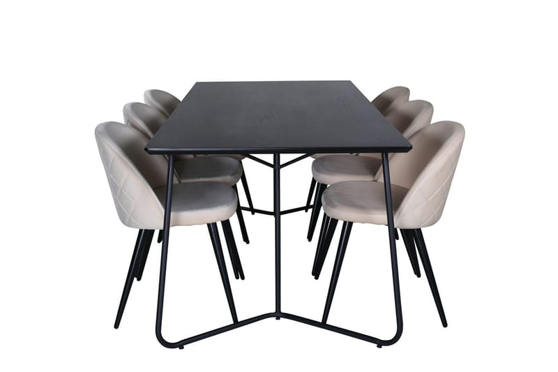 Petra Matbord 190 cm med 6 Velvet Stitches Matstol - Möbler - Bord & matgrupp - Matgrupp