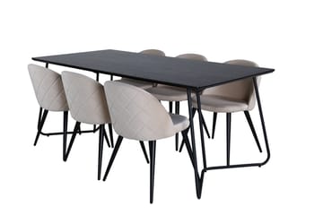 Petra Matbord 190 cm med 6 Velvet Stitches Matstol - Möbler - Bord & matgrupp - Matgrupp