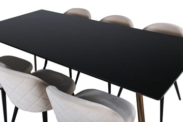 Petra Matbord 190 cm med 6 Velvet Stitches Matstol - Möbler - Bord & matgrupp - Matgrupp