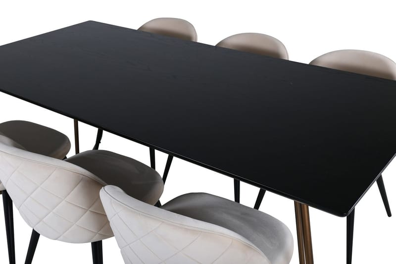 Petra Matbord 190 cm med 6 Velvet Stitches Matstol - Möbler - Bord & matgrupp - Matgrupp