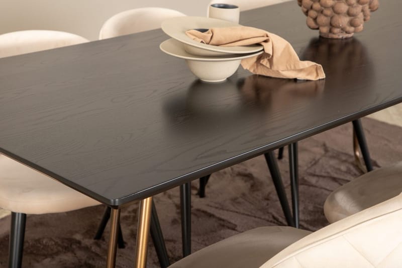 Petra Matbord 190 cm med 6 Velvet Stitches Matstol - Möbler - Bord & matgrupp - Matgrupp