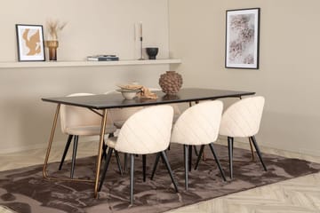 Petra Matbord 190 cm med 6 Velvet Stitches Matstol - Möbler - Bord & matgrupp - Matgrupp