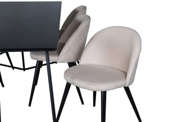 Petra Matbord 190 cm med 6 Velvet Stitches Matstol - Möbler - Bord & matgrupp - Matgrupp