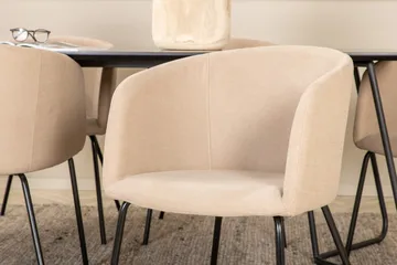 Petra Matgrupp 190 cm Rektangulär med 6 Berit stolar - Beige - Möbler - Bord & matgrupp - Matgrupp
