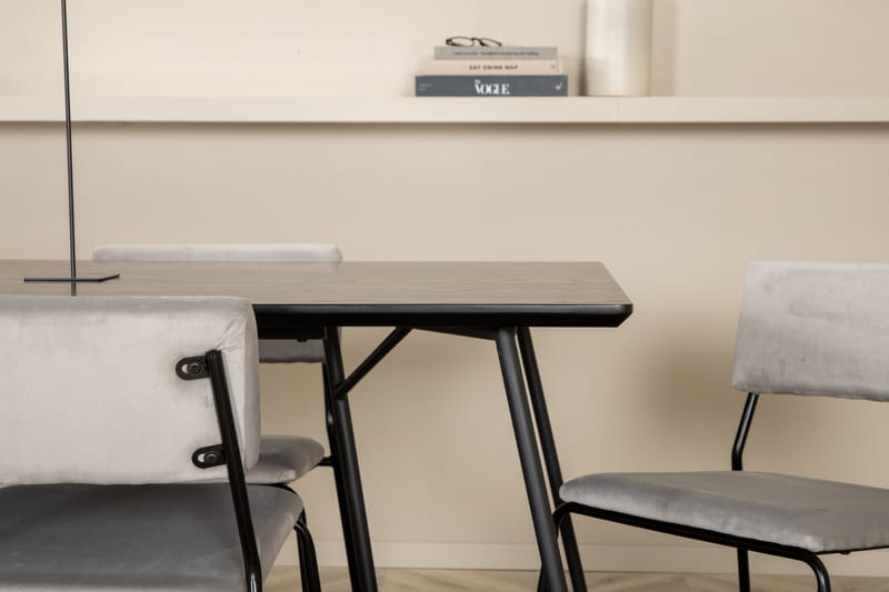 Petra Matgrupp 190 cm Rektangulär med 6 Kenth stolar - Svart - Möbler - Bord & matgrupp - Matgrupp