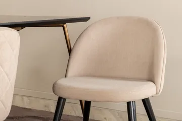 Petra Matgrupp 190 cm Rektangulär med 6 Velvet stolar - Beige - Möbler - Bord & matgrupp - Matgrupp