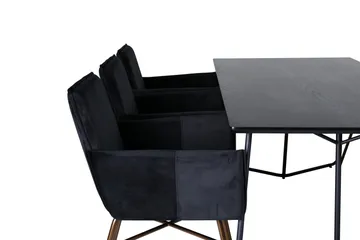 Petra Matgrupp 190 cm Rektangulär med 6 Petra stolar - Svart - Möbler - Bord & matgrupp - Matgrupp